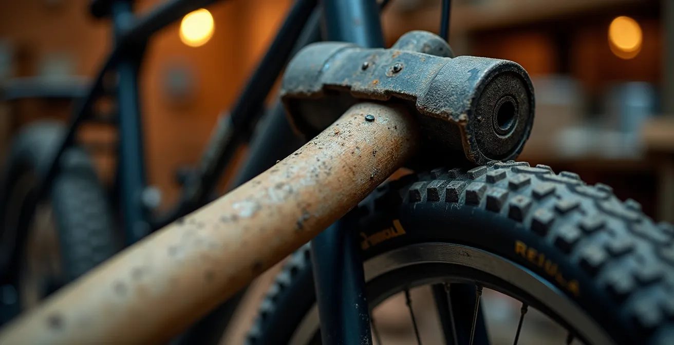 Gros plan macro sur le système de transmission par galet du Solex 3800